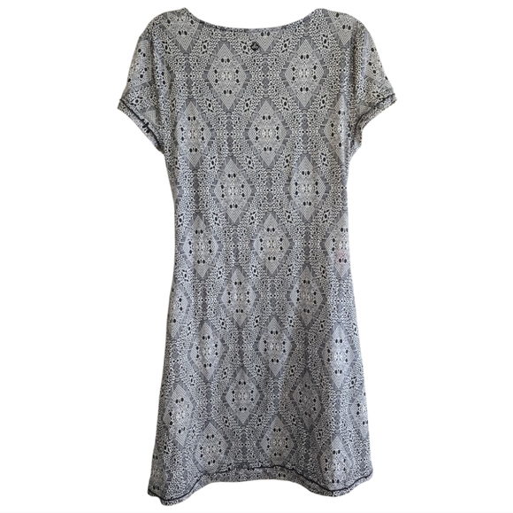 Prana Black and White Patterned Dress Large Nursing Friendly - Picture 5 of 8